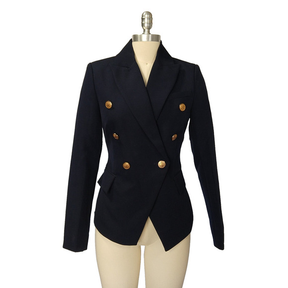 Walter Baker Navy Blue Phelps Blazer Size XS Double Breasted Suiting Classic - Picture 2 of 9